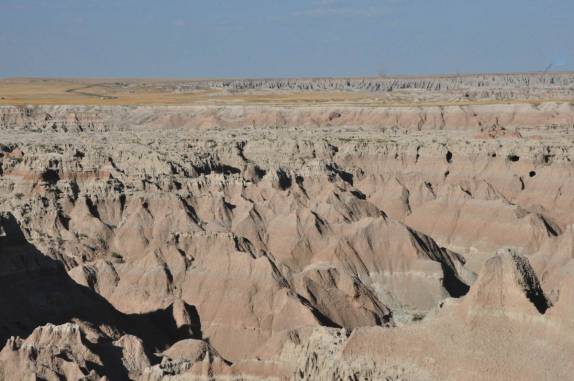 Terreno desértico do Badlands National Park, em South Dakota, nos Estados Unidos